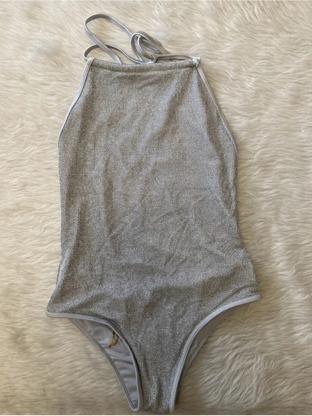 Sam Edelman Silver Halter-Style One-Piece